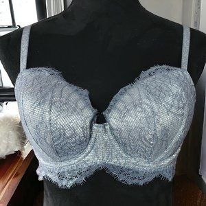 VICTORIA SECRET "Dream Angels Line" Silver Metallic Bra 32DD